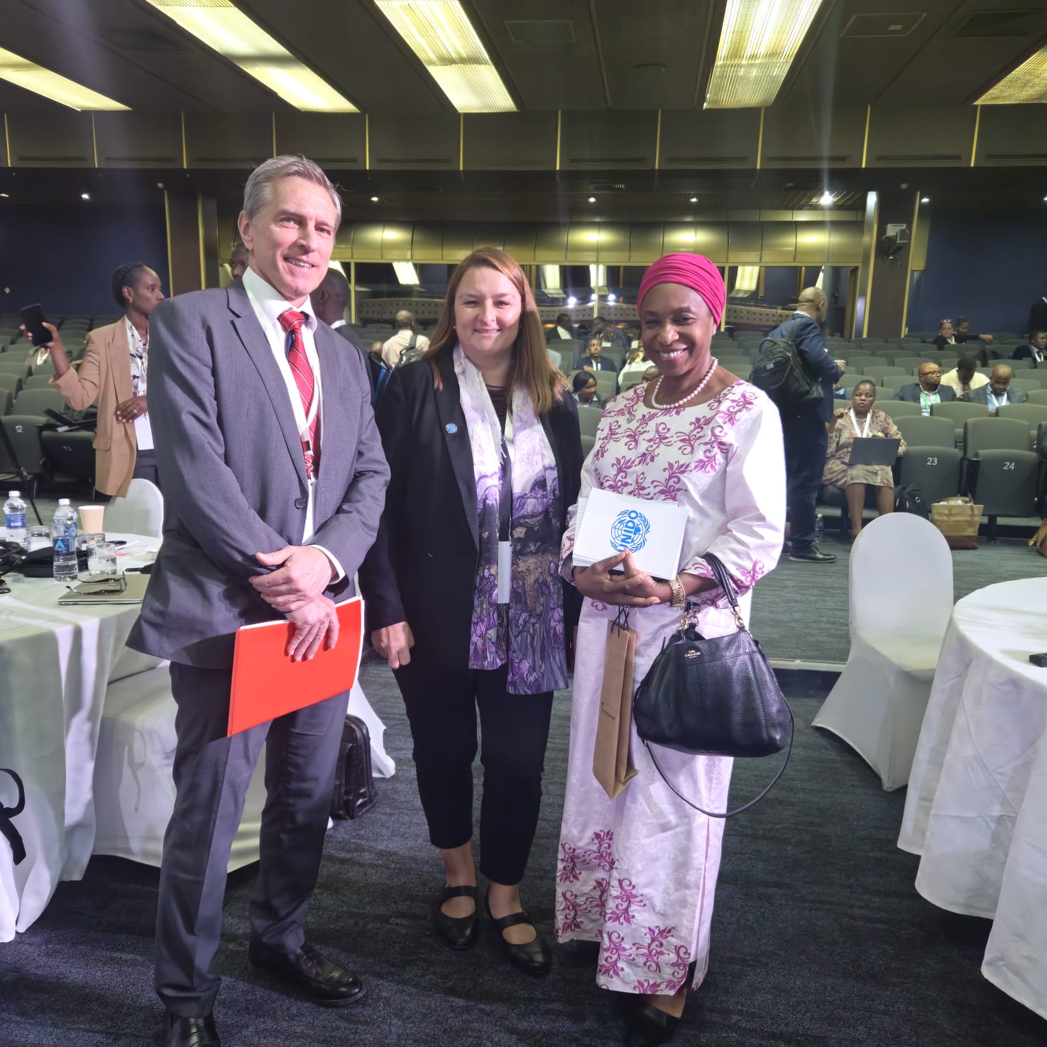 Ms. Haidara, Ms. Karin Reiss-Haimbala, and the UNIDO Regional representative for Southern Africa, Mr. Diego Masera